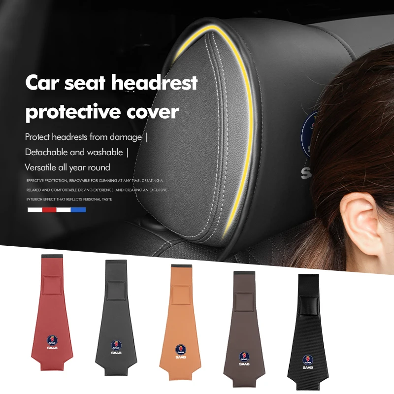 자동차 가죽 목 베개 케이스, 머리 받침 쿠션 액세서리, SAAB 9-3 9-5 93 9000 900 9-7 600 99 9-X 97X 터보 X