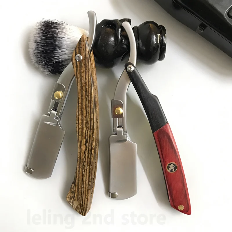 Barbier-Rasiermesser für Männer mit Naturholzgriff, Passend für Doppelklingen, Professionelle und Gründliche Rasur mit Klingen – Detail 12