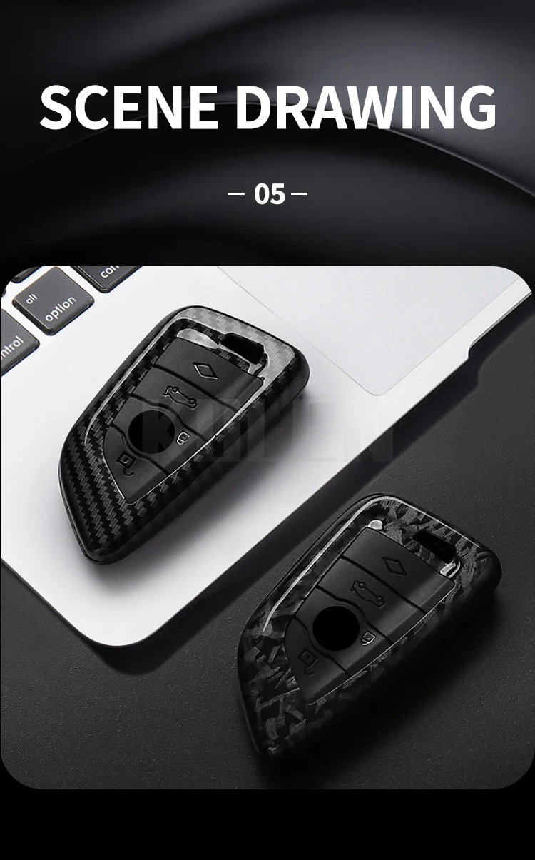 ABS Carbon Faser Auto Schlüssel Fall Abdeckung Für BMW X1 X3 X5 X6 X7 1 3 5 6 7 Serie G20 G30 G11 F15 F16 G01 G02 F48 Geschützte Shell Fob – Detail 8
