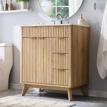 30" Fluted Vanity Cabinet 1