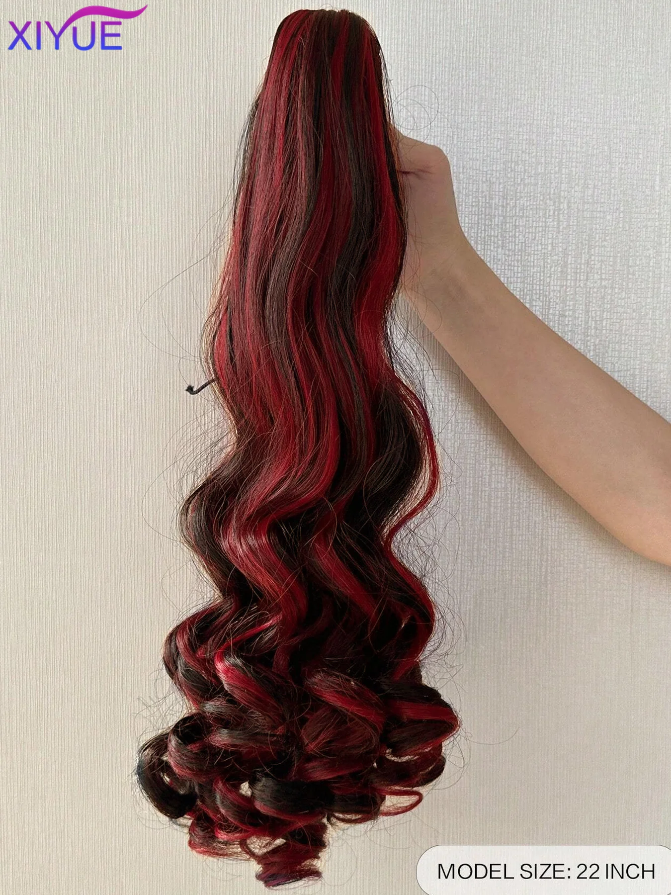 22Inch Curly Wavy Ponytail Hair Extensions Synthetic Claw Claw Clip On Ponytail Hairpieces For White Women Brown Black Red Color