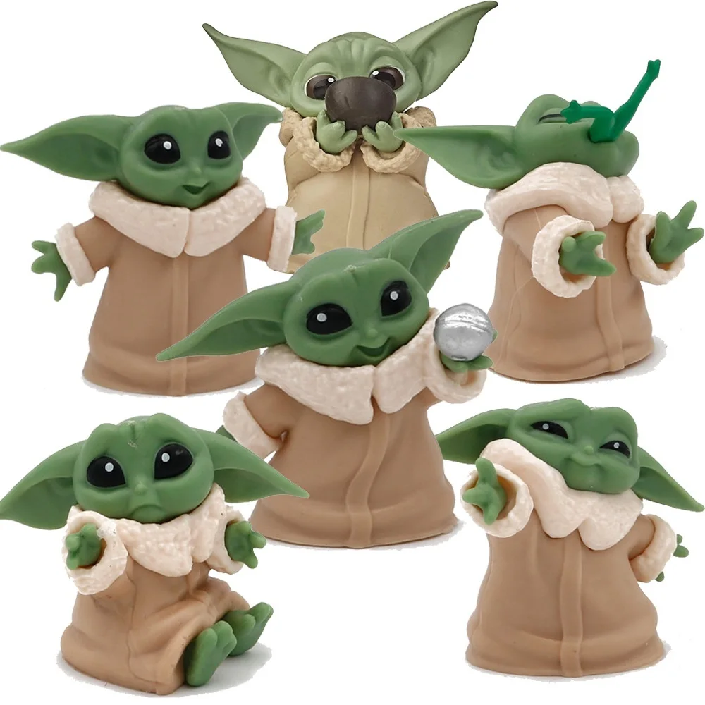 6 Pz/Set Baby Yoda Grogu Mandalorian Action Figure Toys 4.5-7.5Cm Action Toys Star Wars Pvc Action Figures Regali Giocattolo