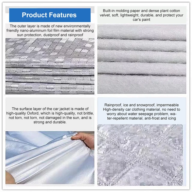 Car Cover Outdoor Protection Full Exterior Snow Cover Sunshade Dustproof Protection Cover Universal for Hatchback Sedan SUV 5
