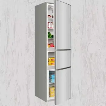 158L Low-price Three-door Cooler Refrigerator in Silver for Families Rented Houses with Freezing and Refrigeration Functions 1