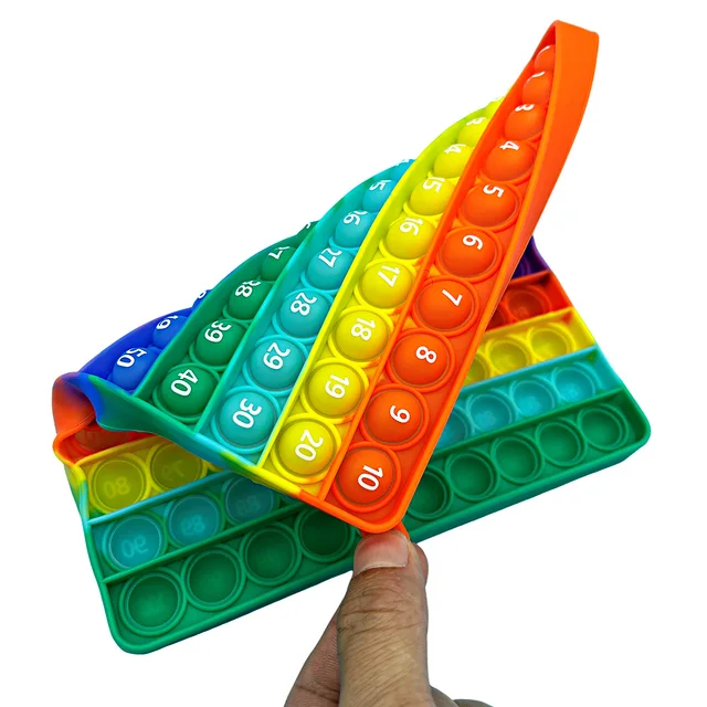 Rainbow 1-100 Numbers Pop Fidget Toys, Math Counting Games Learning Stationery Educational Toy for Kindergarten Preschool Kids 5