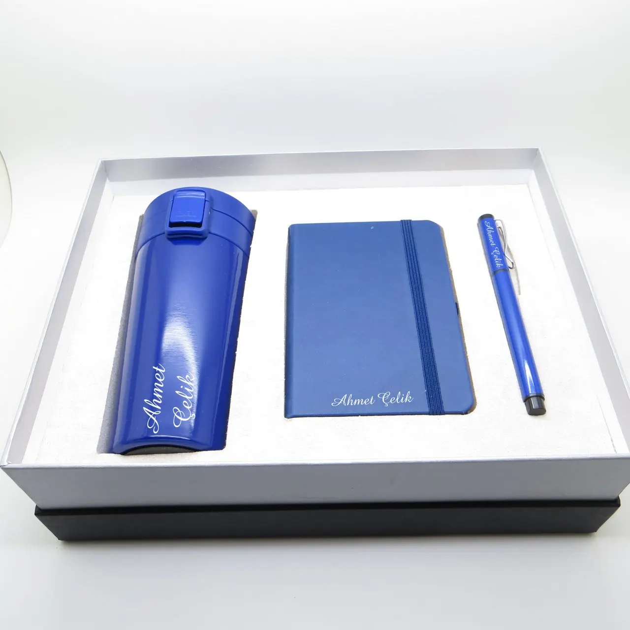 Wings Blue İsme Special Steel Thermos Set | + Notepad Roller Pen Дом и сад