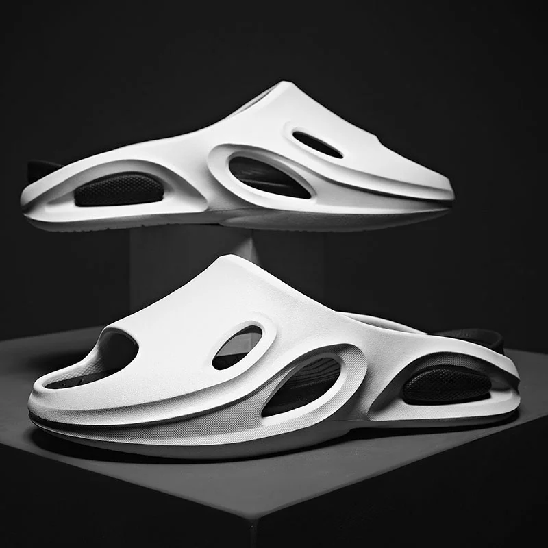 Slīdošās čības vīriešiem, neslīdošas ar biezu zoli, mīkstas putuplasta slīdņus, ērtas čības iekštelpām ārā_voghion.com