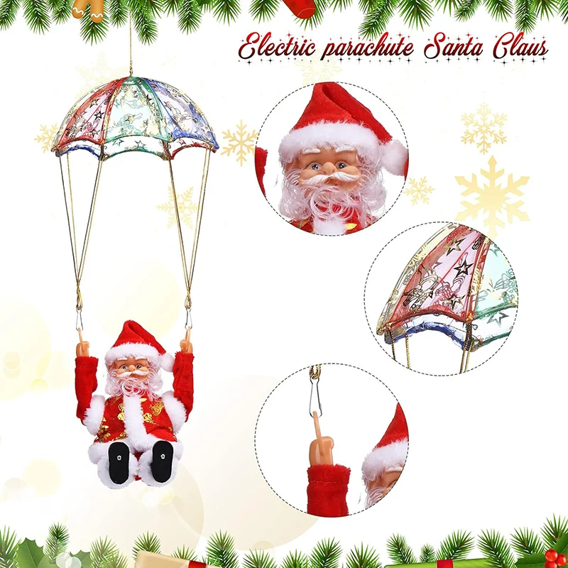 Electric Santa Claus Climbing Rope Ladder with Music Santa Musical for Christmas Tree Home Decor Gifts for Christmas Decoration
