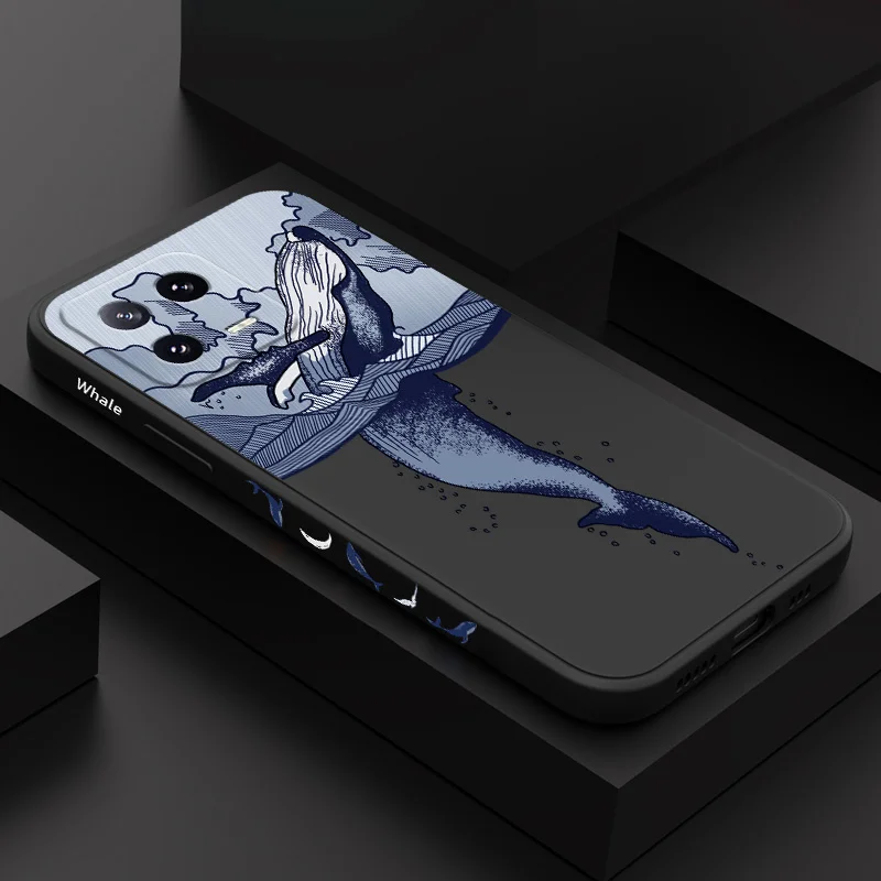 Whale Jumping Liquid Silicone Phone Case Cover