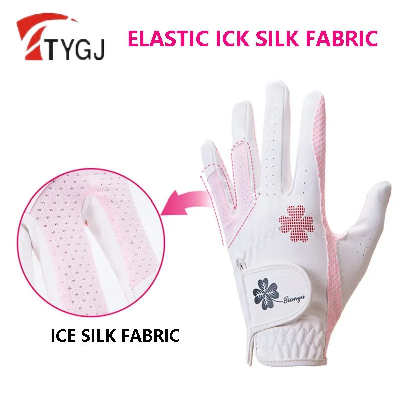 TTYGJ-guantes de Golf antideslizantes para mujer, accesorio transpirable de cuero PU, mano derecha e izquierda, 1 par