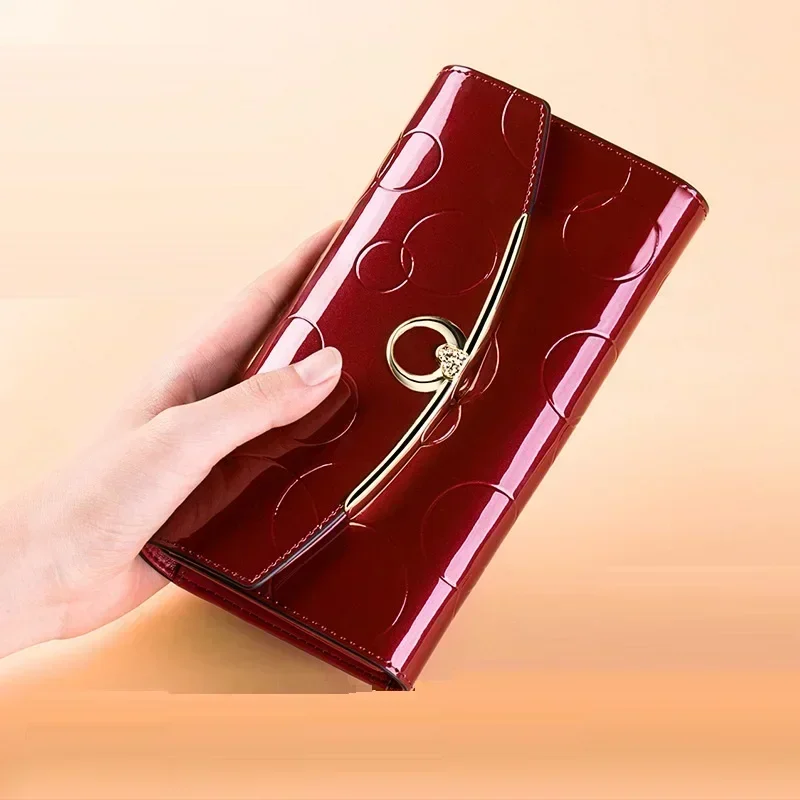 Luxury Woman Wallet 2025 Trend Faux Leather Purses for Women Wine