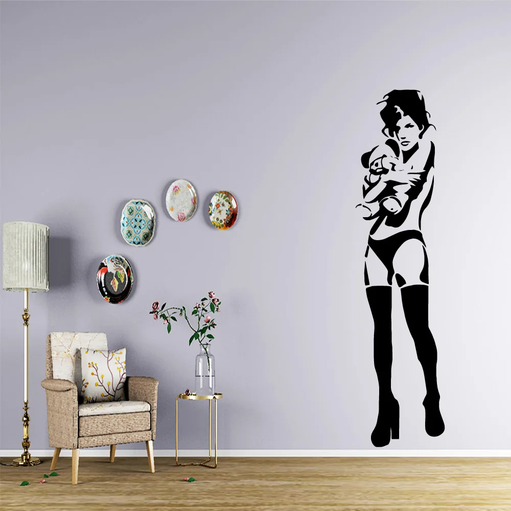 Wall Stickers Creative Banksy Wall Art Decal Vinyl Material For Home Decor Living Room Bedroom Mural Poster