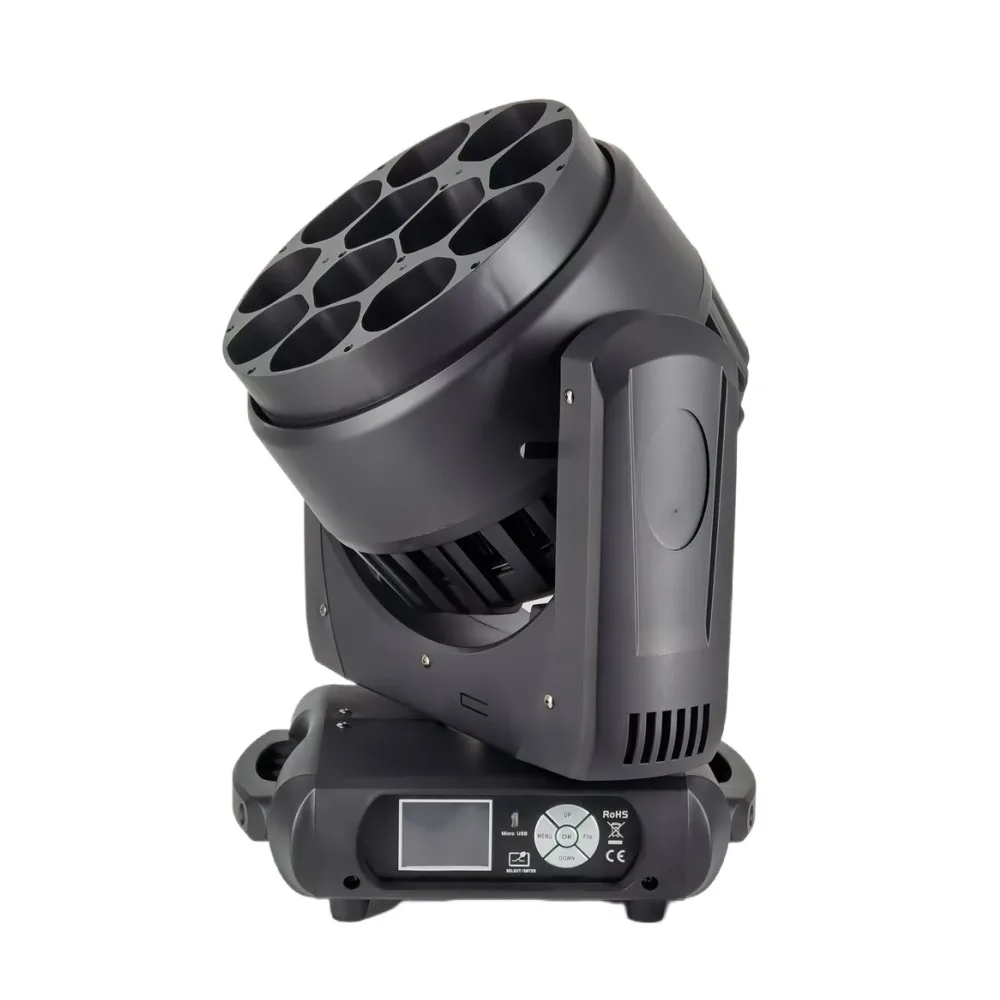 

4 with 2fly case Led Moving Head Beam Lights 12x40w LED Zoom Wash RGBW 4 in 1 with Pixel Control For Club, Bar, Small show,TV