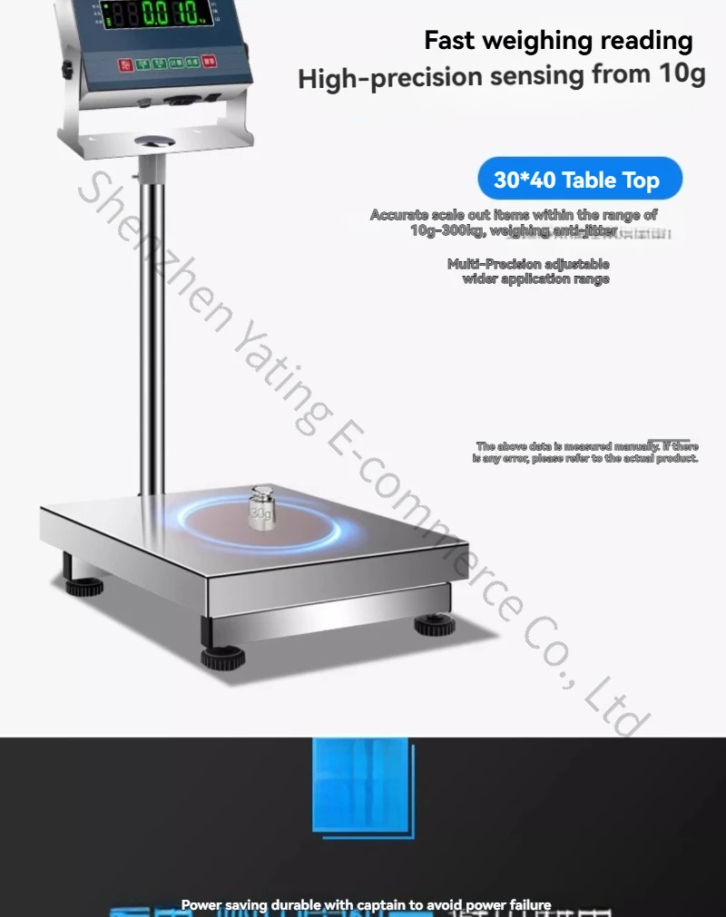200kg Weighing Scale Stainless Steel Electronic Platform Scale Industrial Water