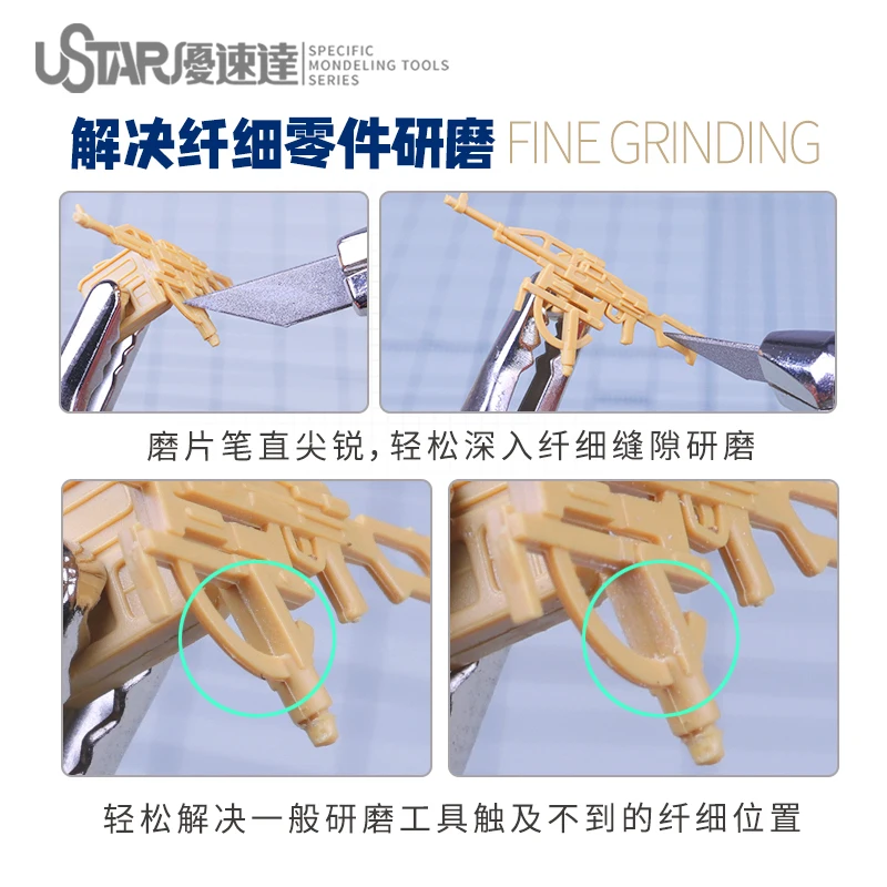 Diamond grinding pens Set Thin Sand file Model crevice angle position Grinding Tools For Model Craft Building Accessories Tool 4