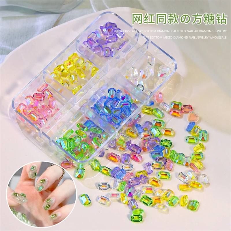 120pcs Mini Mixed Diamond Nail Art Charms Aurora Transparent Crystal Glass Nail  Rhinestone Decorations DIY Accessories Wholesale - AliExpress