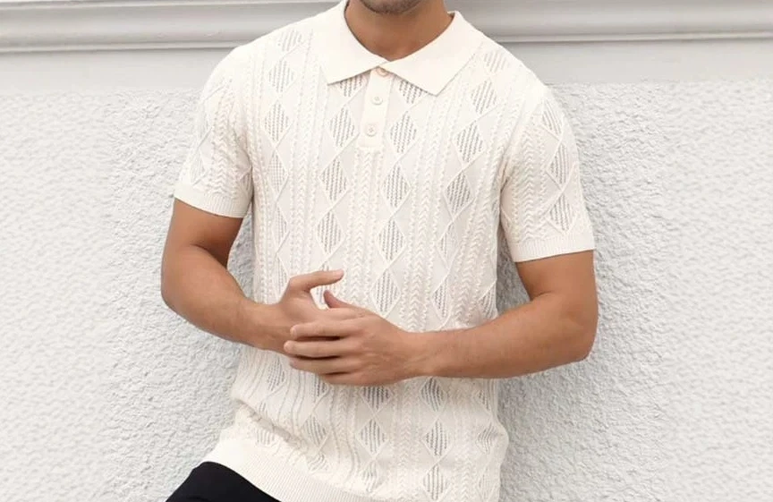 Polo a Righe Casual a Maniche Corte in Maglia per Uomo 2026 - immagine 6