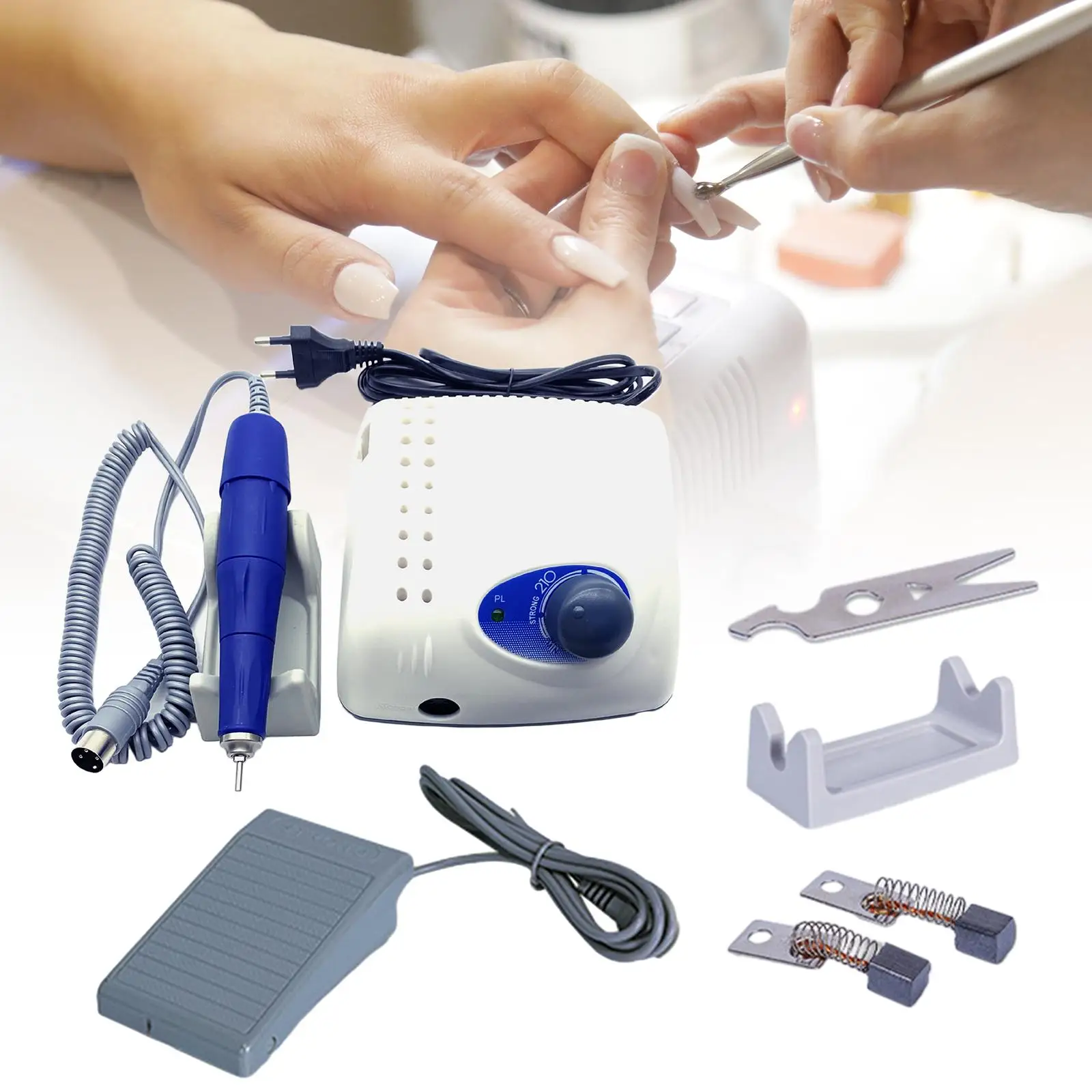 Electric Nail File Drill Machine Multifunction Portable for Acrylic Nails Manicure Pedicure Tool for Nail File Shaping Buffing