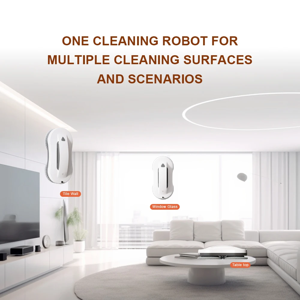 PuRuiKai  Window Cleaning Robot, Dual Water Spray,Smart Memory,Home Glass Floor Wall Robot Window Cleaner,Strong Vacuum 2
