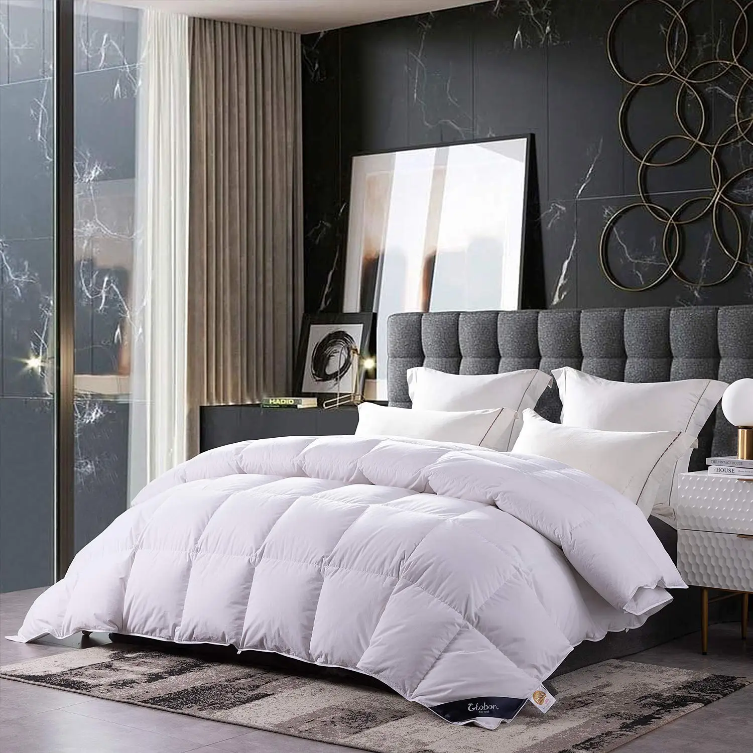 Fusion Goose Down Comforter Grey Queen