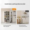 Pantry Cabinet,59" Tall White Kitchen Storage Cabinet with 2 Doors and Adjustable Shelves, Food Storage Freestanding Cupb 4