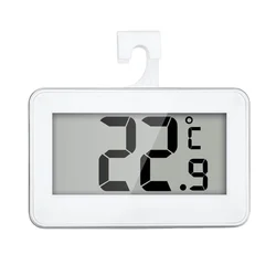 Waterproof Digital Thermometer with Max/Min Record and Hook for Home Refrigerators and Freezers (White)