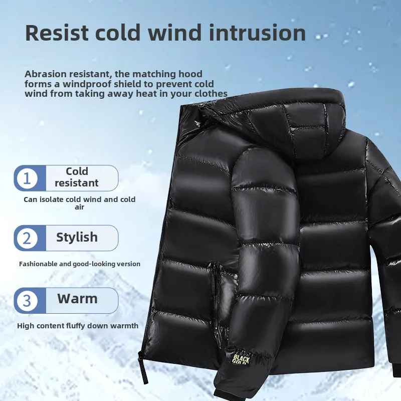 Winter Hooded Black Gold High-end Puffer Jacket Fashion Jackets Coats Men's Clothing Doudoune Homme Ropa Hombre Chaquetas