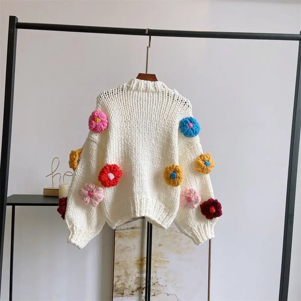 ニットコーディガン カーディガン 婦人 服 レディース 暖かい 花柄 ショートアウター 編み ニットカーディガン 羽織り物 セーター 前開き トップス アウター カーディガン ニット レディース 秋冬 可愛い 花柄 セーター
