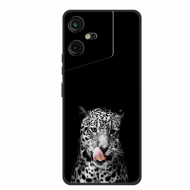 Luxury Soft Silicone TPU Phone Back Cover with Animal Wolf Design
