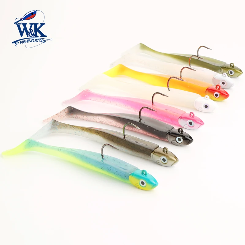 Saltwater Crazy Eel Fishing Lure with 15g Jig Head 10cm 3.9inch Shad Paddle  Tail Inshore Fishing Tackle for Rock Fish Seabass