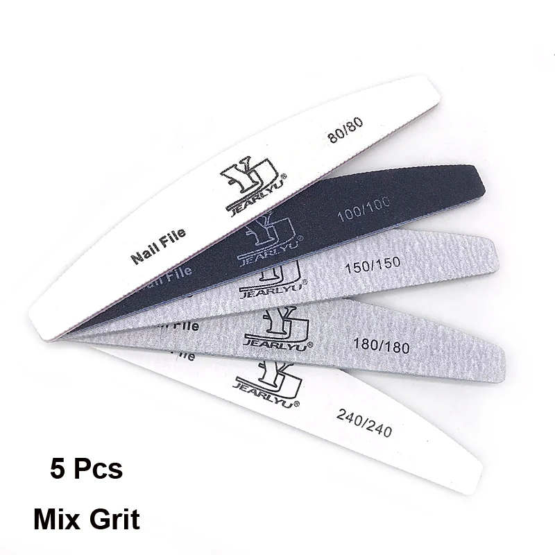 Vibrant 5-Piece Nail File Set - Professional Multi-Grit Manicure Tools