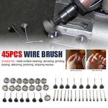 

45Pcs 3 Types Mini Rotary Stainless Steel Wire Wheel Brushes Set Polishing Brushes Mini Drill Rotary Drill Accessories