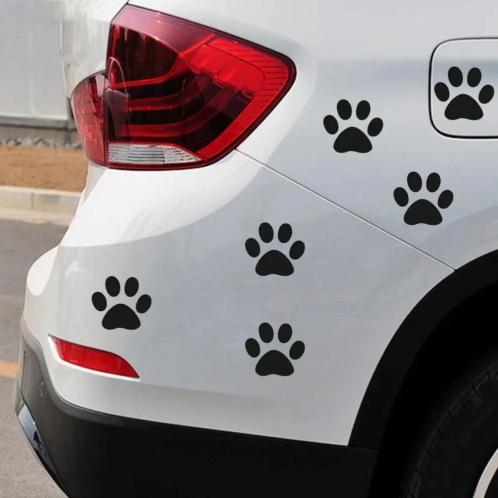 

4Pcs Car Sticker Funny Cute Dog Paw Sticker Foot Prints Footprint Decal Animal Stickers Vinyl Motorcycle Auto Decoration Decal