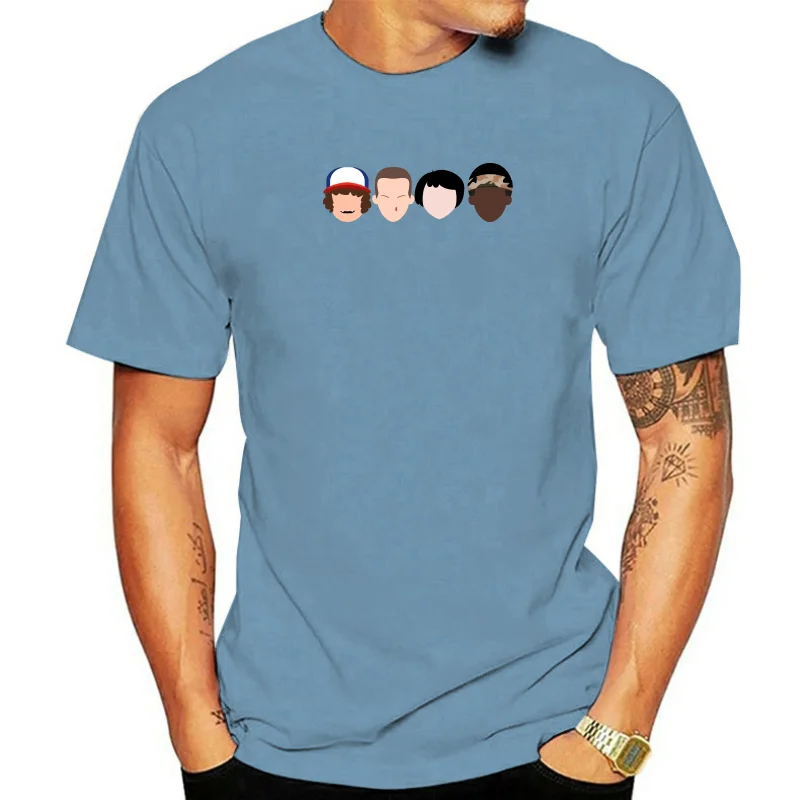 thumbnail image 1 of Men's Stranger Faces T-Shirt - GIFT BOX SET STRANGER ELEVEN THINGS HORROR DVD Men Short Sleeves T Shirt Top Tee Basic Tops, 1 of 5