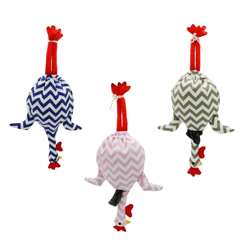 

Funny Small Chicken Grocery Bag Holder Dispenser Canvas Storage Bags for Home Kitchen Car for Seat Hanging Sundrie 45BE