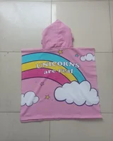 girl  Bathrobe Newborn Towel for Kids  Dress Up Kids Poncho Cape Kids Unicorn pattern Beach Towel Poncho Hooded Baby 3