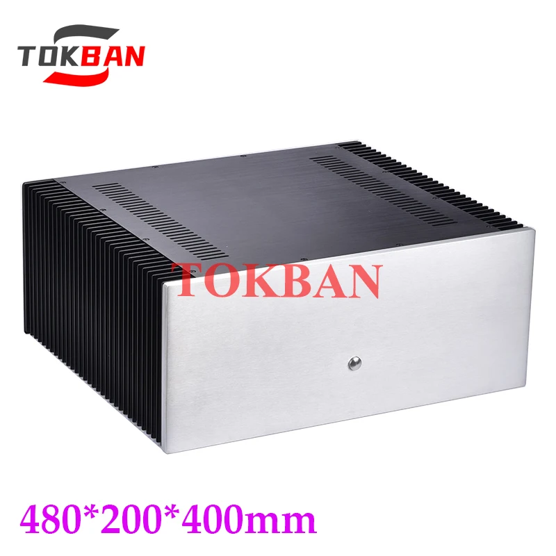 

Tokban Audio 4820 480*200*400mm Aluminium Class A Power Amplifier Chassis Enclosure with Heat Sink DIy Amp Case Shell