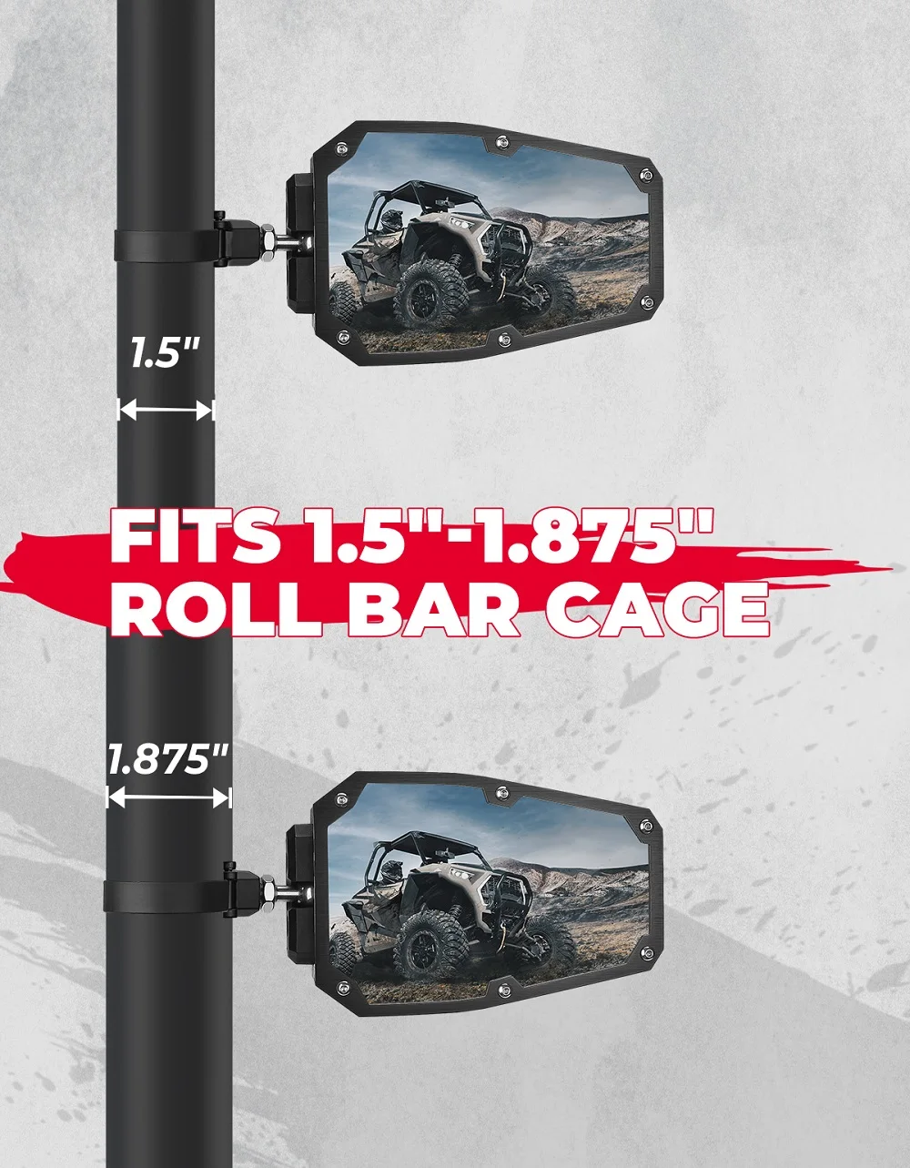1.5-1.875" UTV Side Rearview Mirrors Compatible Polaris RZR 1000 Can-am Maverick X3 Cfmoto John Deere KEMIMOTO