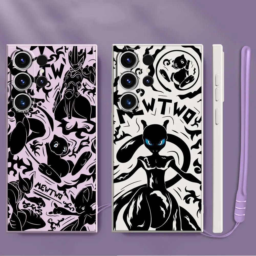 Custodia Per Telefono Mewtwo-Pokemon Per Xiaomi Redmi 10C 10A K40 Pro 9C 9A 9I 12 4G 10 9T 9 Cover Quadrata In Silicone Liquido