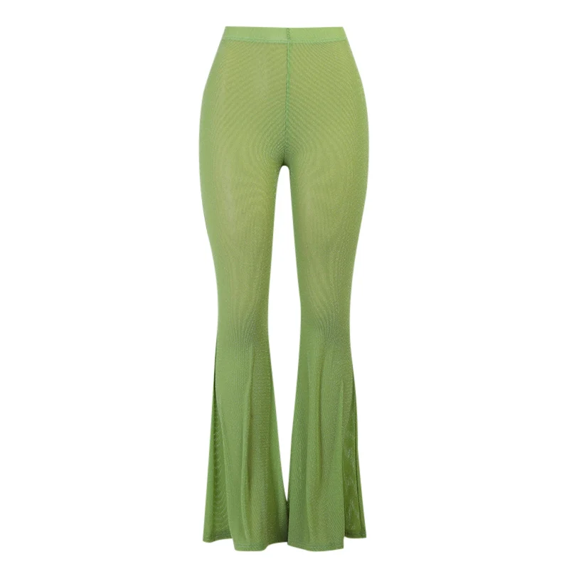 Fashion Women's Pants Trousers Spring Skinny High Waist Full Length Pants Solid Fashion Casual Aesthetic Soft Flare Pants 2024