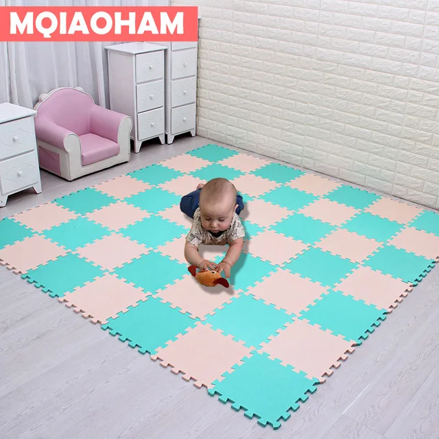 MQIAOHAM 18PCS Pack EVA Puzzle Mat Baby Foam Play Mat Non-slip Baby Floor Mat Jigsaw Puzzle Mats Playroom Bedroom Rugs Tile 2