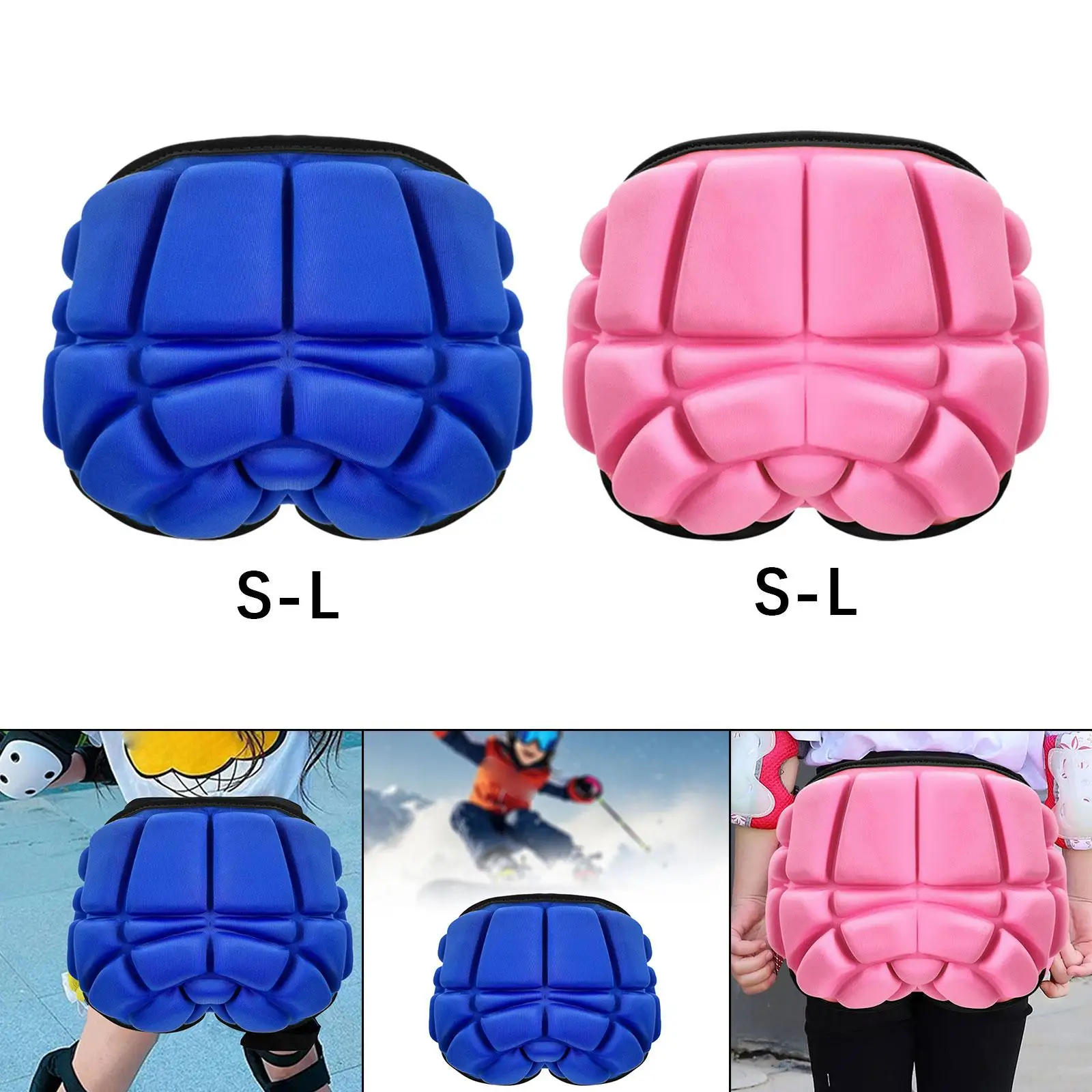 Snowboarding Hip Pads Hip Protector Soft Portable Impact Resistance Skiing Butt Pads Cushion for Skateboarding Roller Skating