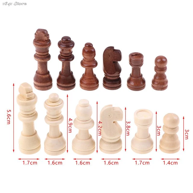 32 peças de xadrez de madeira só, xadrez torneio com 2.2 polegadas peças de  jogo de xadrez substituição de peças em falta - AliExpress