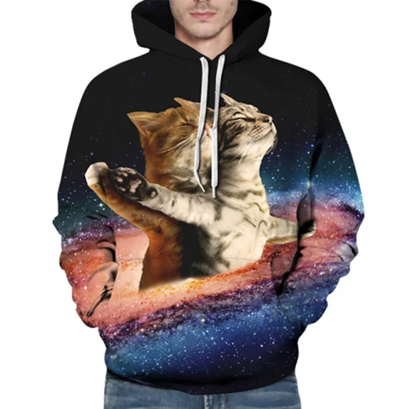 

Funny Cats Hoodies Animal Food 3D Print Man Women Casual Hoodie Oversized Pullovers Hooded Sweatshirts Harajuku Kids Clothing