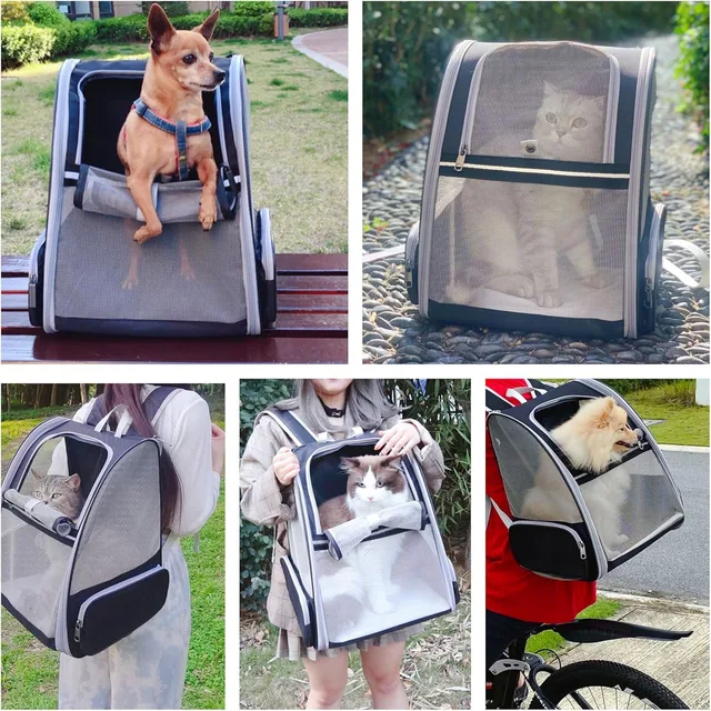 Cat bag for Going Out Portable Portable Backpack for pet multi-purpose breathable folding cat backpack 3