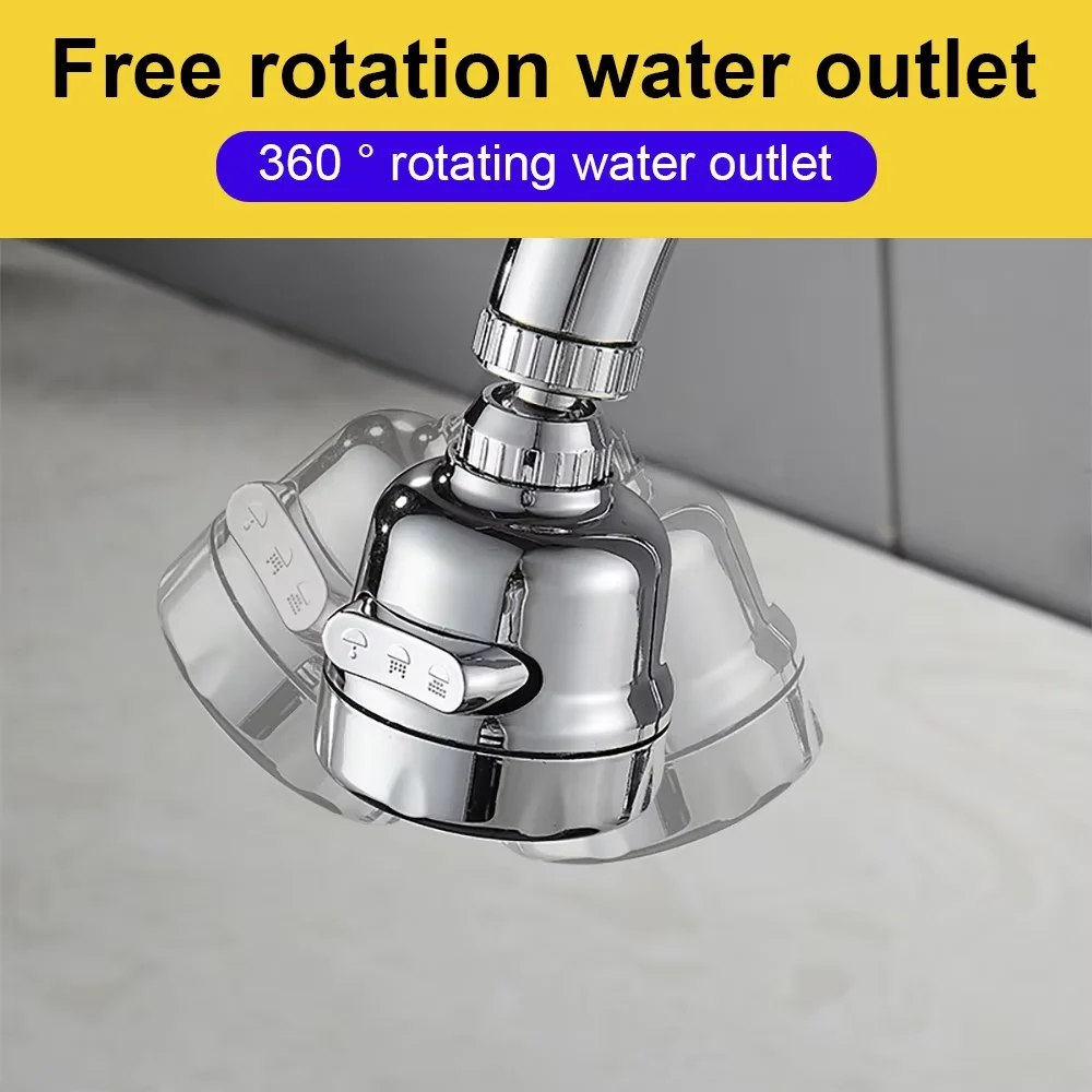 Universal Kitchen Faucet Shower Extender Filter 360 Rotation Extension Tube Nozzle Adapter Sink Swivel Tap Head for Water Saving 5