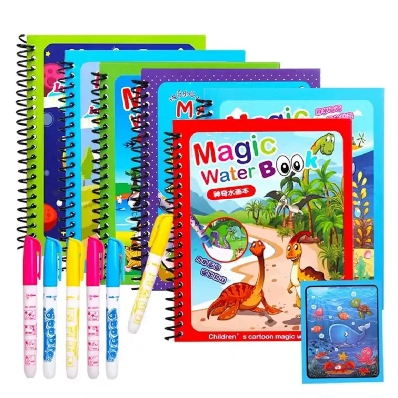 Educational toys, water drawing book, drawing toy, educational drawing toy, water drawing books, children early education toys, magical book with pen, water drawing, Montessori, gift, reusable coloring book, magic drawing