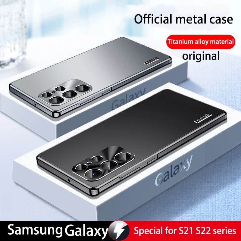 Metal Magnetic case for Samsung Galaxy S21 S22 Ultra all inclusive camera frosted anti fingerprint protective ultra-thin cases galaxy s22 ultra wallet case