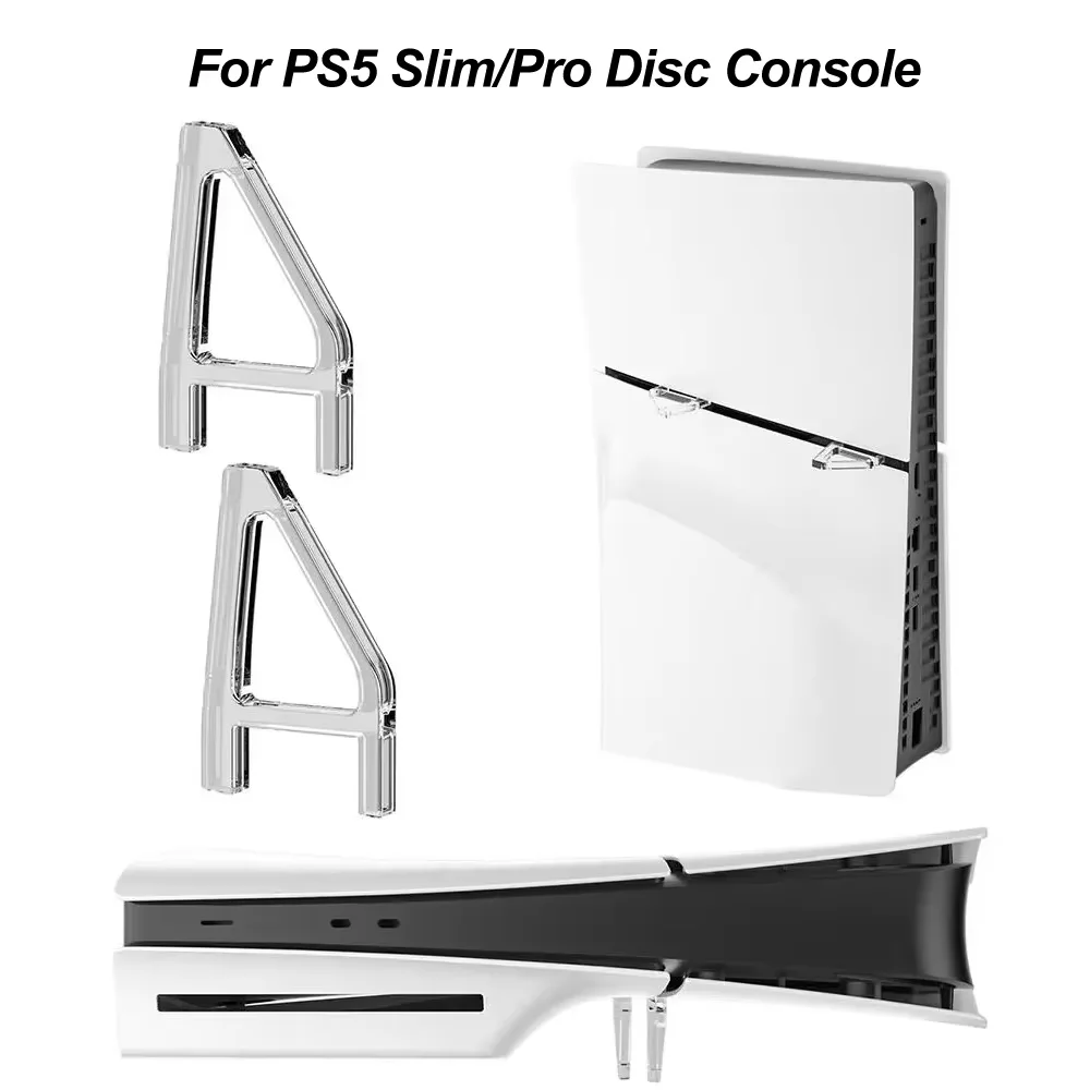 Horizontaler Ständer für PS5 Slim/Pro Disc/Digitalkonsolenzubehör, Acrylhalter, transparente Dreiecksbasis für Playstation 5