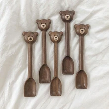 

Bear Cutlery Wooden Spoon Tableware Walnut Coffee Spoon Cartoon Japan Style dropshipping